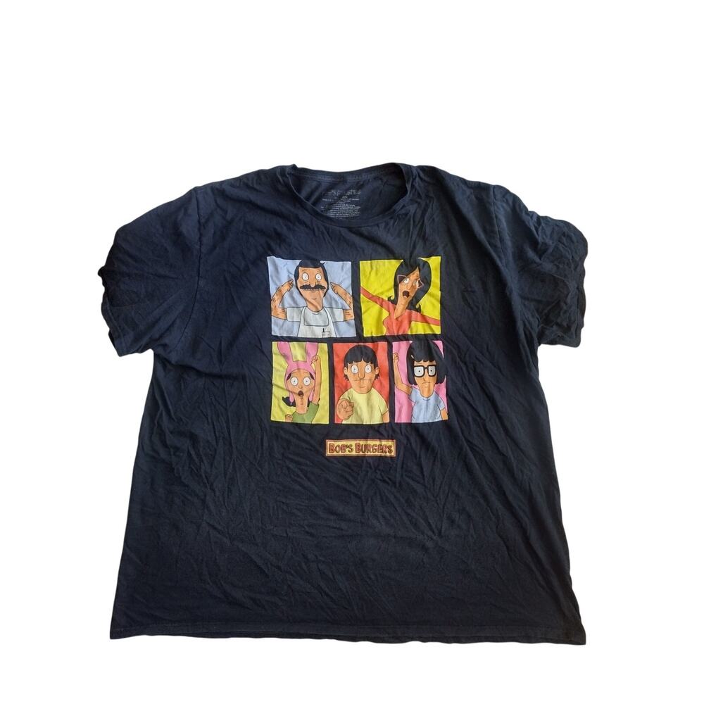 Bob's Burgers Black Graphic T-Shirt Character Grid Size 3XL